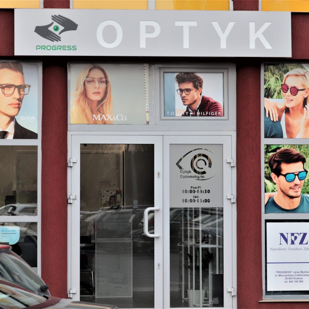 Witryna salonu optycznego